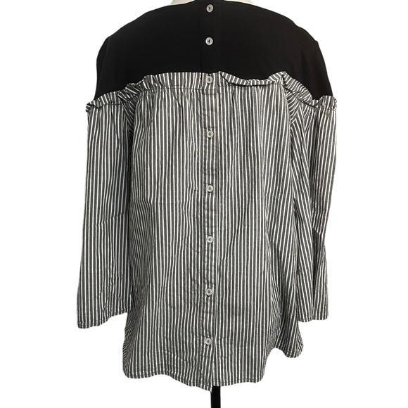 Halogen- L/S Bell Striped Blouse - Picture 5 of 7